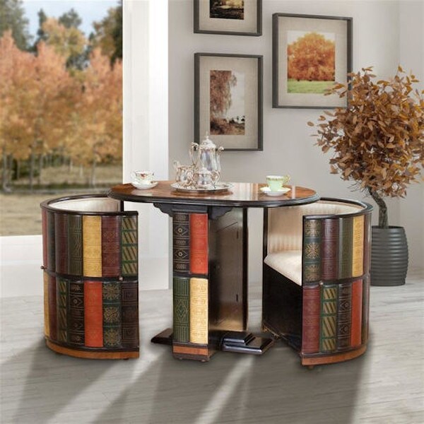 Nettle stone Library Ensemble Table and Chairs Wood Furniture painted